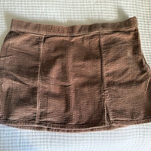 Brown Ribbed Skirt